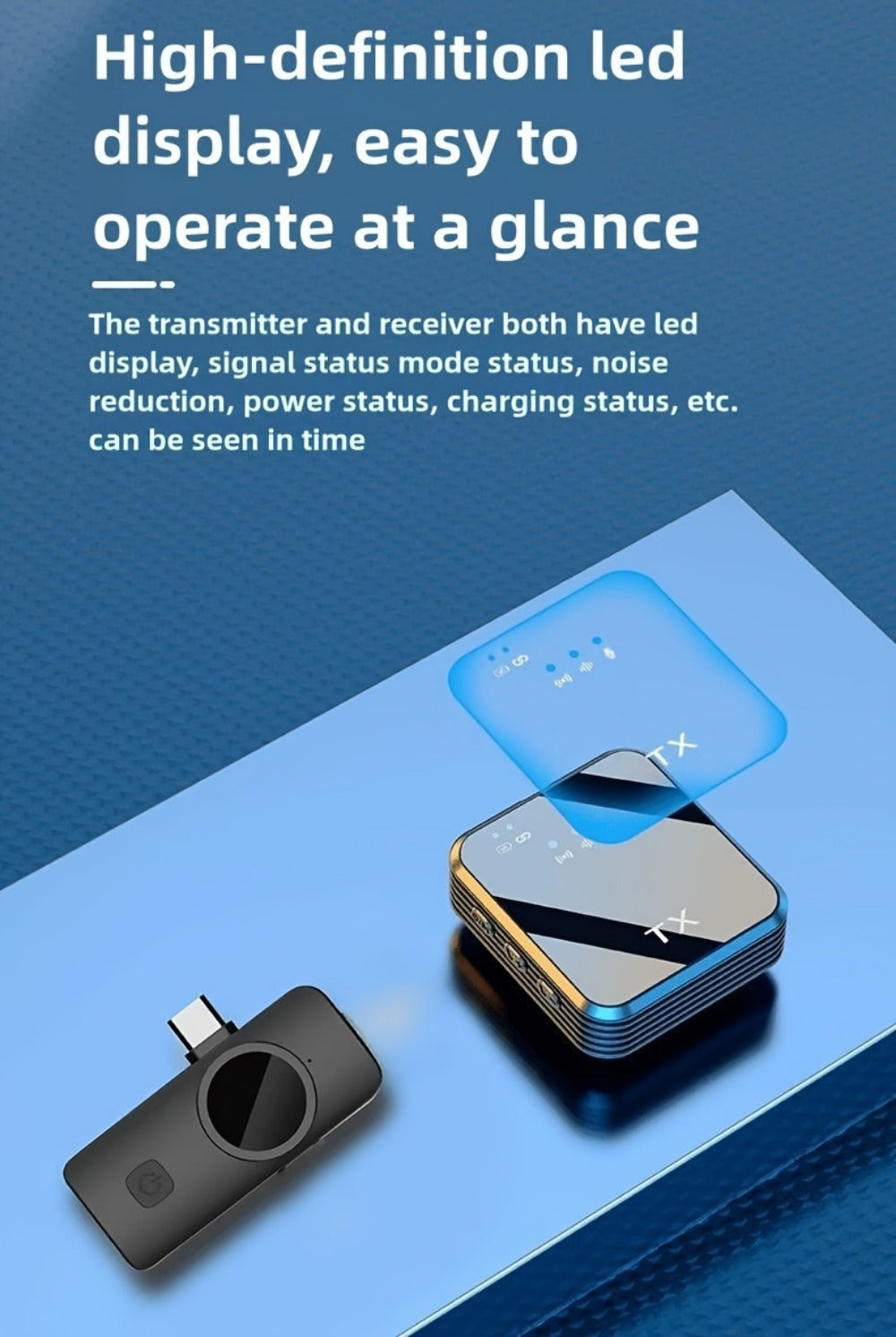 Recording Microphone, Condenser, Wireless, USB-C, Professional, Lavalier for Recording