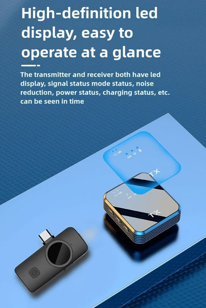 Recording Microphone, Condenser, Wireless, USB-C, Professional, Lavalier for Recording