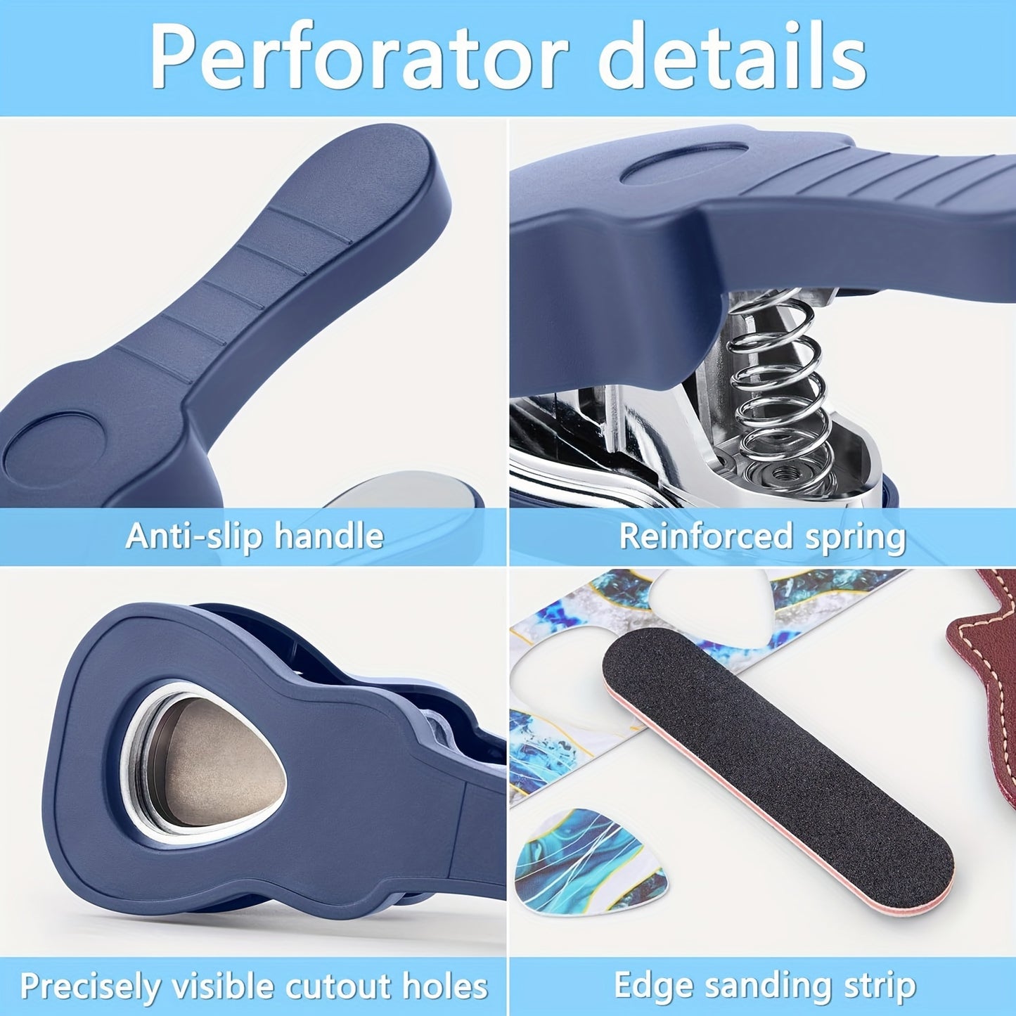 Guitar Pick Punch Kit : Bass Guitar Picks Puncher With 15 Variety Pick Strips Medium Guitar Pick Maker Punch Kit Unique Guitar Lovers Gifts.