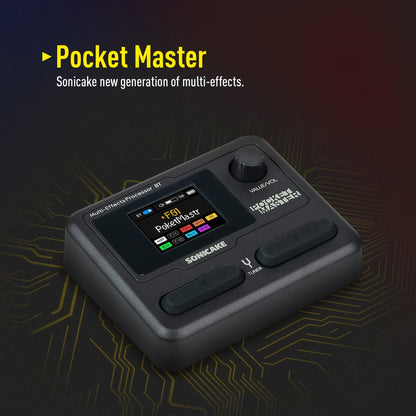 SONICAKE Pocket Master Guitar Modeling IR Cabinets Simulation Multi-Effects(English Version with 1pc Belt Clip)