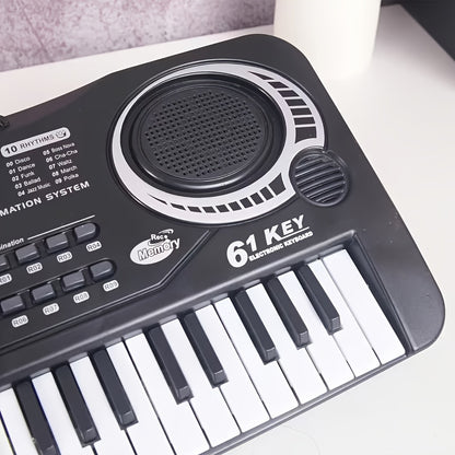 61-key Portable Electronic Organ - 16 Tones, 10 Rhythms, Microphone, Free Sheet Music Included, USB Power Supply (no Battery Required) - The Perfect Educational Christmas And Birthday Gift for Beginners And Children