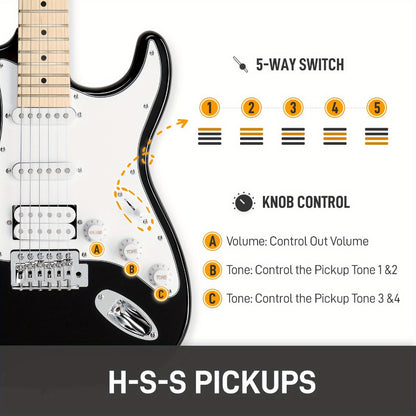 Guitar Case, 20W, Stylish, H-S-S, Pickup for Storage and Travel