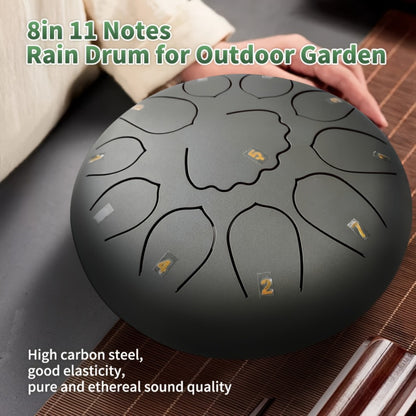 Steel Tongue Drum, 8-Inch 11-Tone Set with Bag, Mallets and Music Book