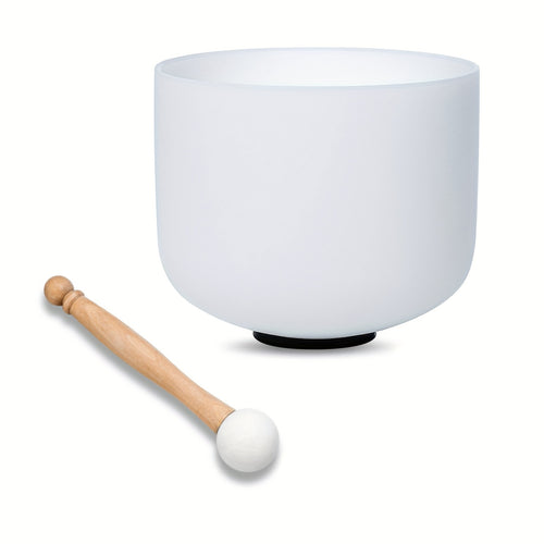 8-Inch White Quartz Crystal Singing Bowl for Mindfulness Meditation, Yoga Sound Baths, And Includes Mallet