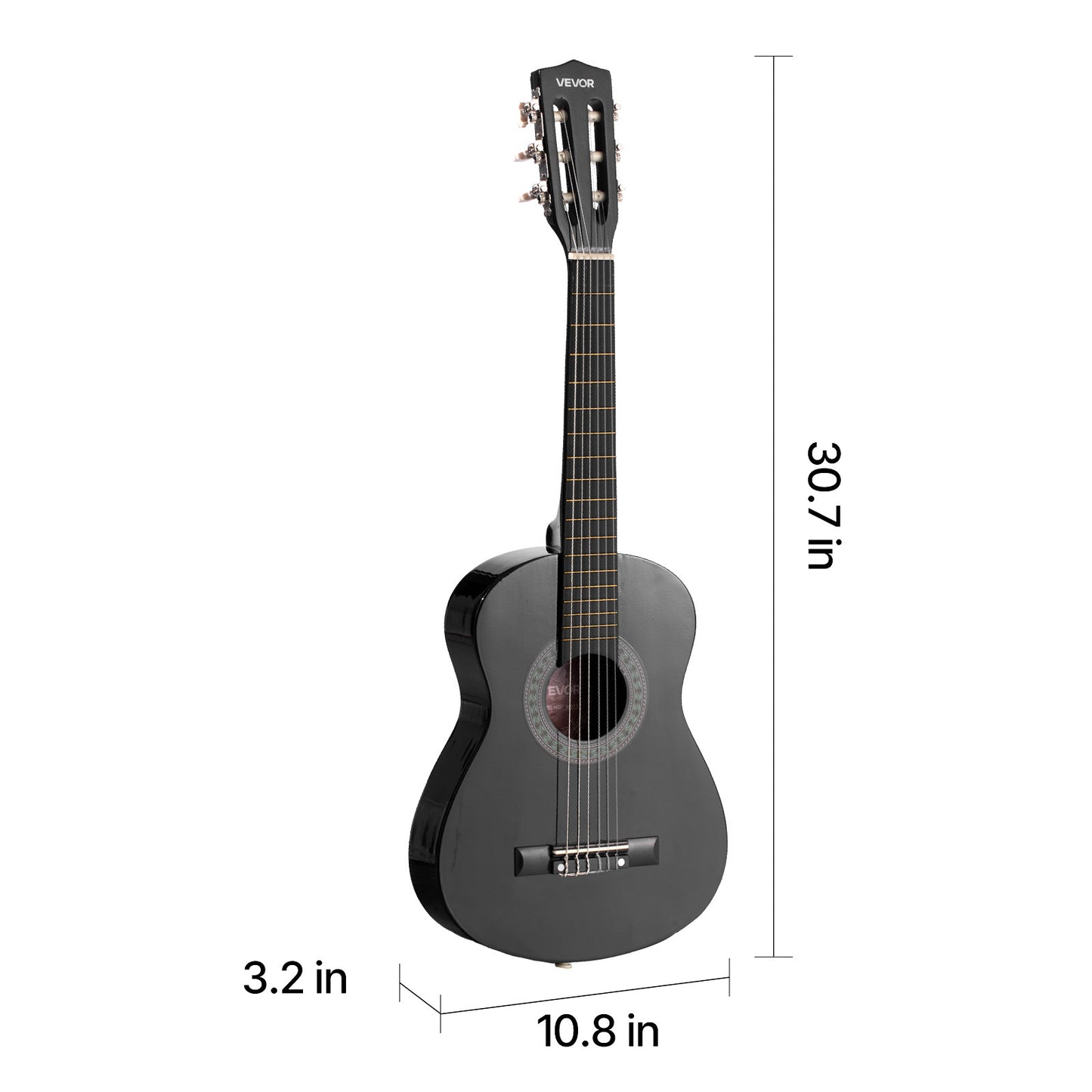 VEVOR Classical Guitar 30 in Guitar Beginner Starter Kit Nylon Strings Sunburst Sunrise Color/Black/Natural Color/Pink