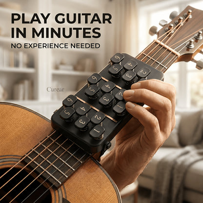 Portable Guitar Chord Presser, Guitar Chord Helper And Trainer For Acoustic Guitar, 110+ Chords One-Press Learning System, Easy Play Or Learning Tools For Beginners And Arthritis Player, Develop Confidence Quickly. Guitar Accessories Practice Kit