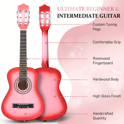 Glarry 30-Inch Acoustic Guitar, 1/4 Size Guitar, Basswood Body, "D" Style, with Tuner, Folk Guitar Kit with Complete Additions, with Picks, String, Gig Bag, ALL-IN-ONE for Beginner, Birthday/Christmas Gift for Music Lovers