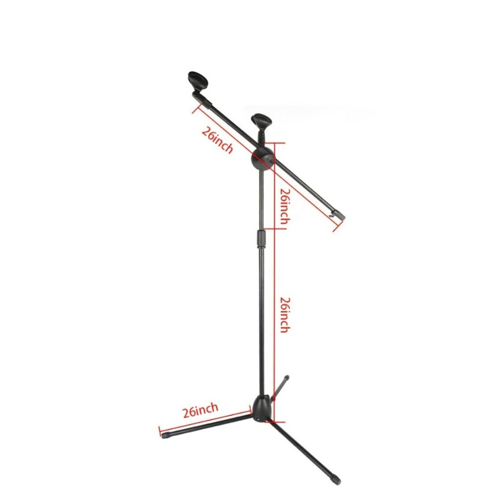 Dual-Clamp Iron Microphone Holder with Adjustable Stand for Stage and KTV