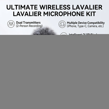 Wireless Lavalier Microphone 3 in 1 for Iphone/Android/Camera, 328Ft Range, 18 Hours Battery Life, Compact Microphone for Recording Interviews And Vlogs on Smartphones