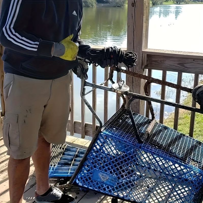1500 Pounds Pulling Force Magnet Fishing Set, Includes Neodymium Durable Rope, Carabiner, Gloves, And 304 Thread Locker Glue High-quality River Recycling And Magnetic Fishing Magnets With Ropes, A Magnet Tool Suitable For Outdoor Use