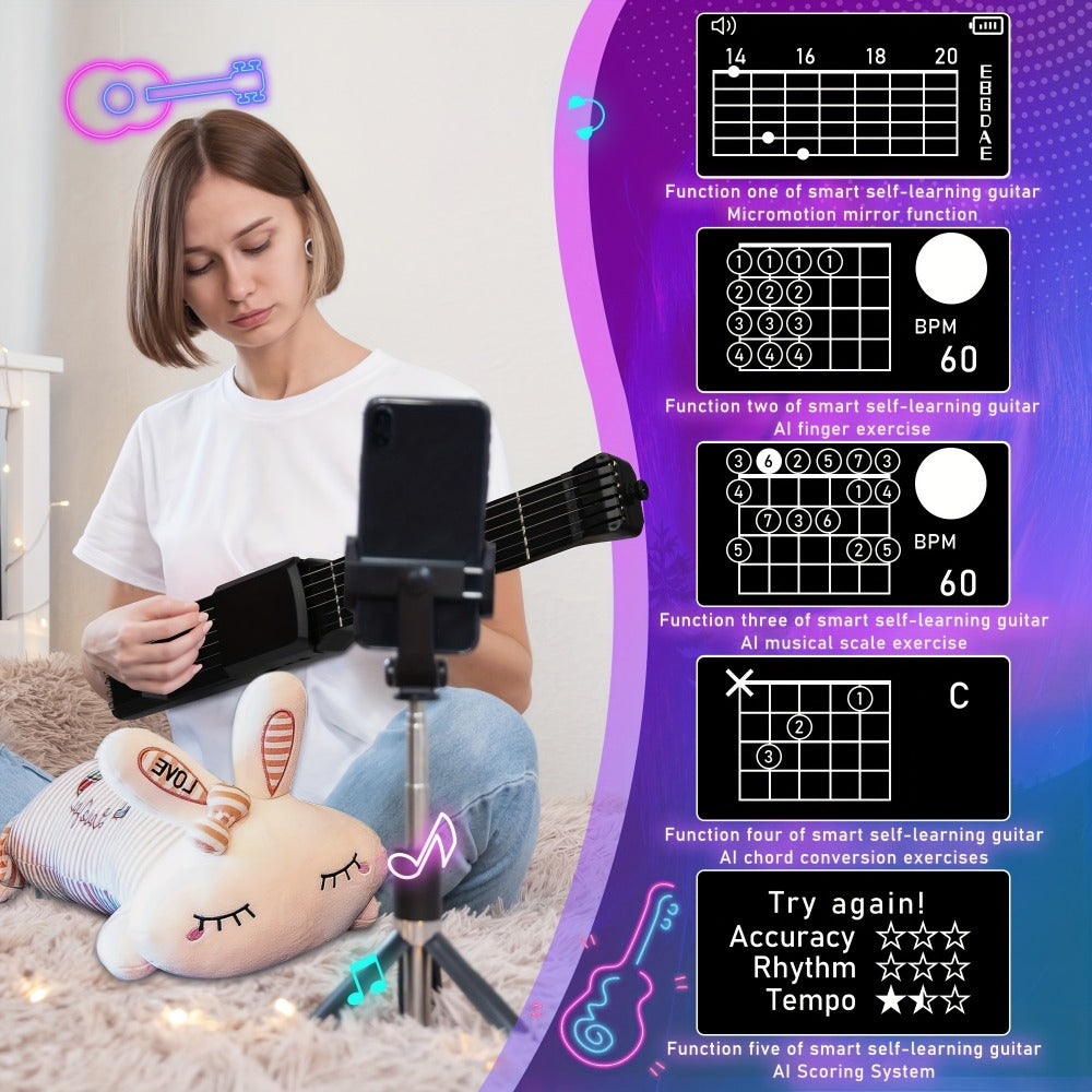 Smart Electric Guitar with Chord Practice, MIDI, LCD Screen and Speaker