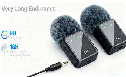 3-in-1 Mini Wireless Lavalier Microphone Compatible for iPhone/Android/Camera, - Plug & Play Lapel Mic with Noise Reduction, 328ft Range & 18H Suitable for Streaming, Vlogging, YouTube, TikTok, Podcasting, Recording