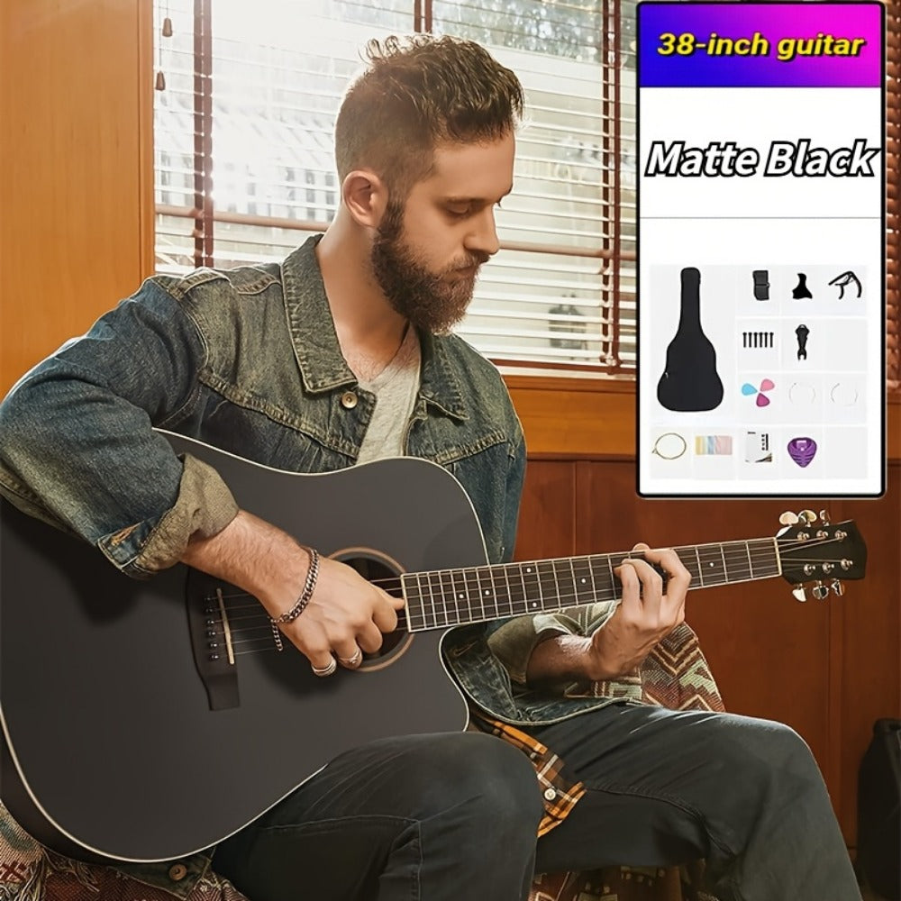 38-Inch Cutaway Acoustic Guitar Kit with Nylon Strings and Gig Bag