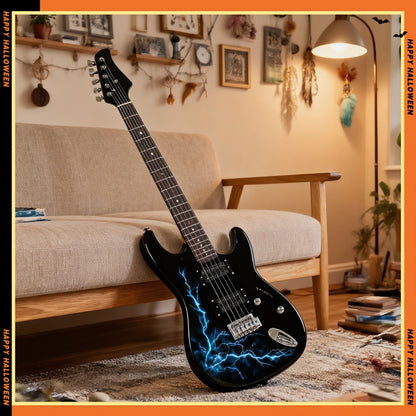 Electric Guitar, USB, 36V, Black, Dark, Blue for Lessons and Practice