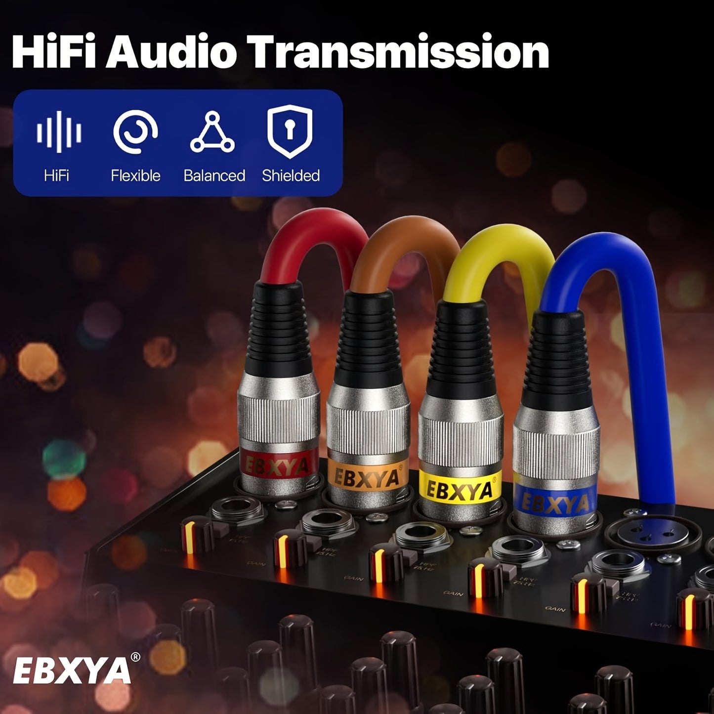 4 QIDUOHAO XLR Microphone Cables: 6ft/20ft/15ft. DMX Cable, XLR Female to XLR Male, Suitable for Microphones and Broadcasting. Made of Oxygen-free Copper, for Vlogging and Recording Content. PVC Jacket. for Halloween and Christmas