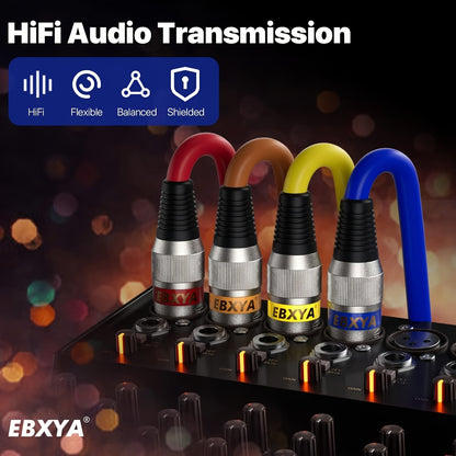 4 QIDUOHAO XLR Microphone Cables: 6ft/20ft/15ft. DMX Cable, XLR Female to XLR Male, Suitable for Microphones and Broadcasting. Made of Oxygen-free Copper, for Vlogging and Recording Content. PVC Jacket. for Halloween and Christmas
