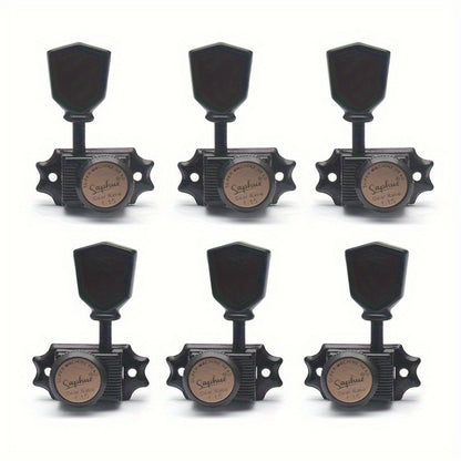 3+3 Locking Guitar Tuners, 1:15 Ratio, Black Gold or Chrome Set