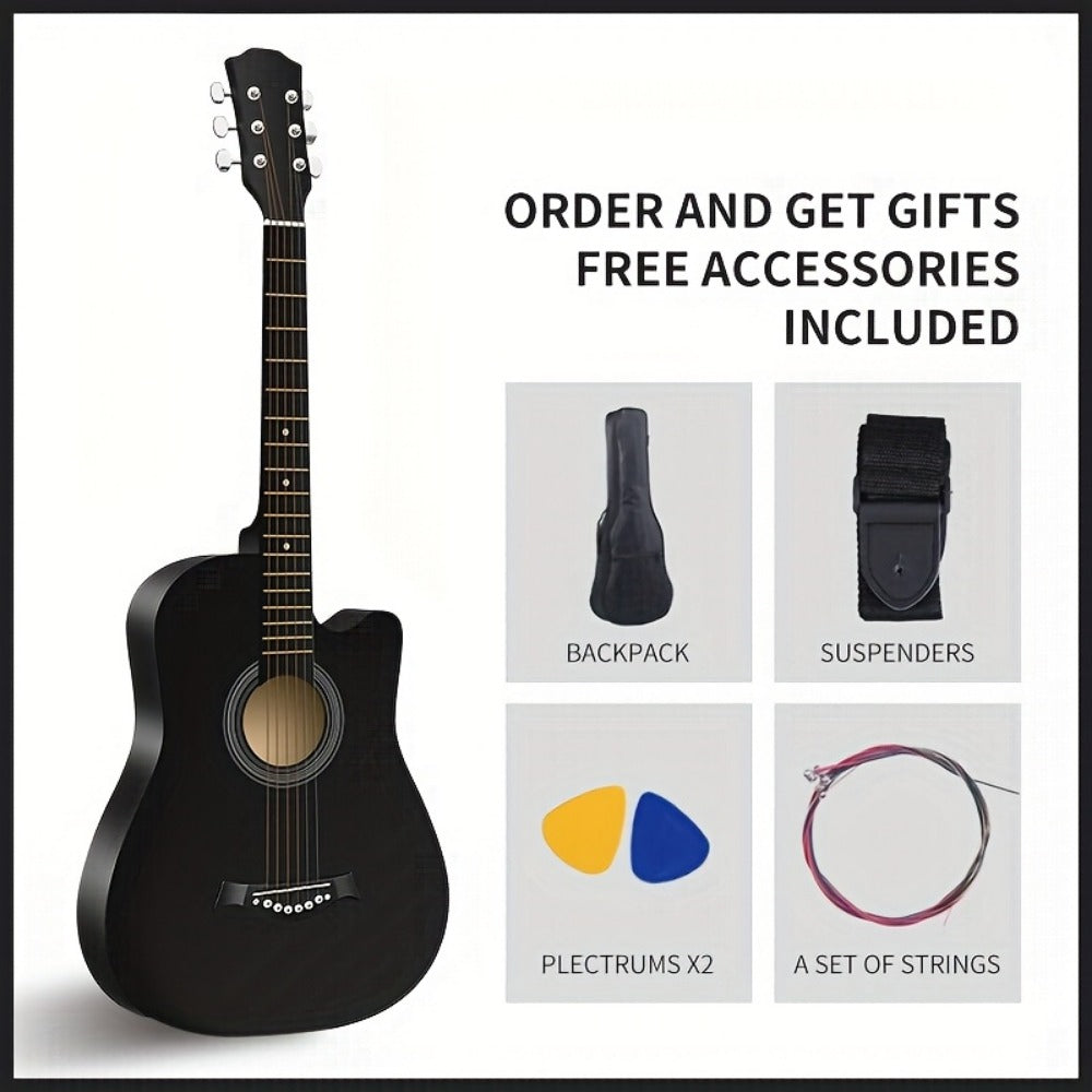 Acoustic Guitar, blue+38 inches, Full Size, Full-Size/, Cutaway, GuitarFor for Lessons