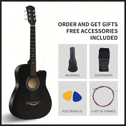 Acoustic Guitar, blue+38 inches, Full Size, Full-Size/, Cutaway, GuitarFor for Lessons