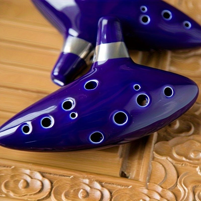 Ocarina with Song Book, Ocarina Hole Alto C Ceramic Piccolo, Ocarina Instrument, Christmas New Year Gift for Adults Standing Book Neck Strap Bag, Lanyard, Color Box Packaging