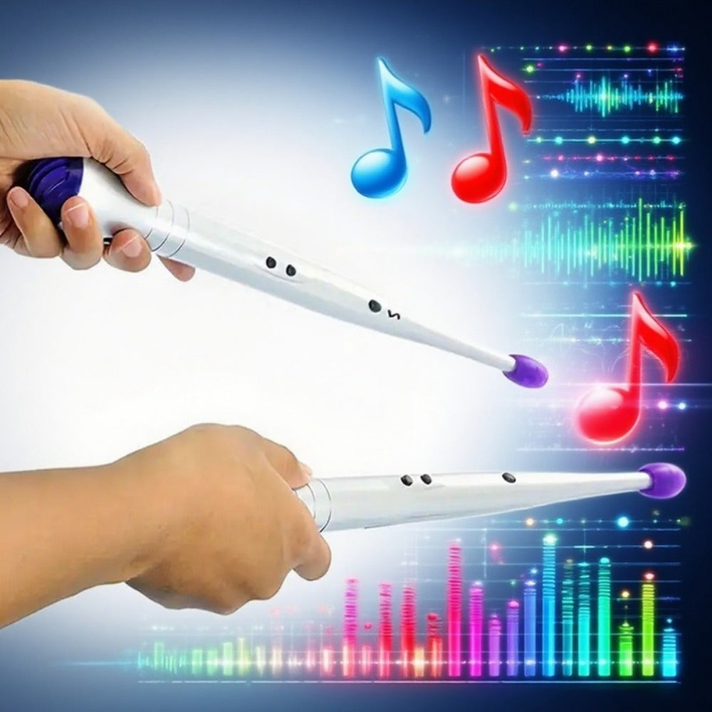 Electronic Air Drumsticks with Sound, LED Tips and Volume Control