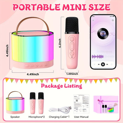 Portable PA Speaker, Blue Upgraded Version, Wireless, USB-C, Mini, Karaoke, Machine