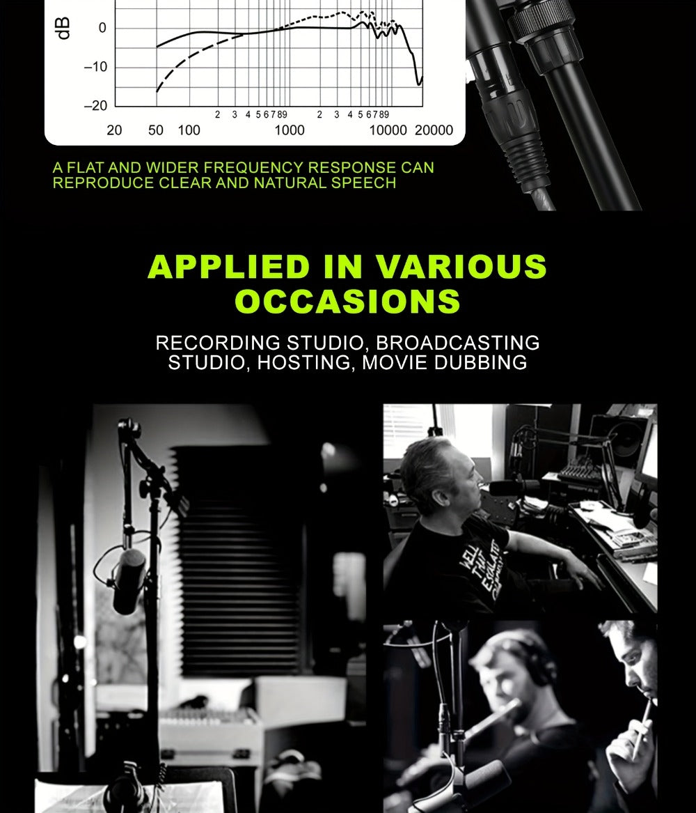 Recording Microphone, Dynamic, Professional, SM7B for Recording and Streaming