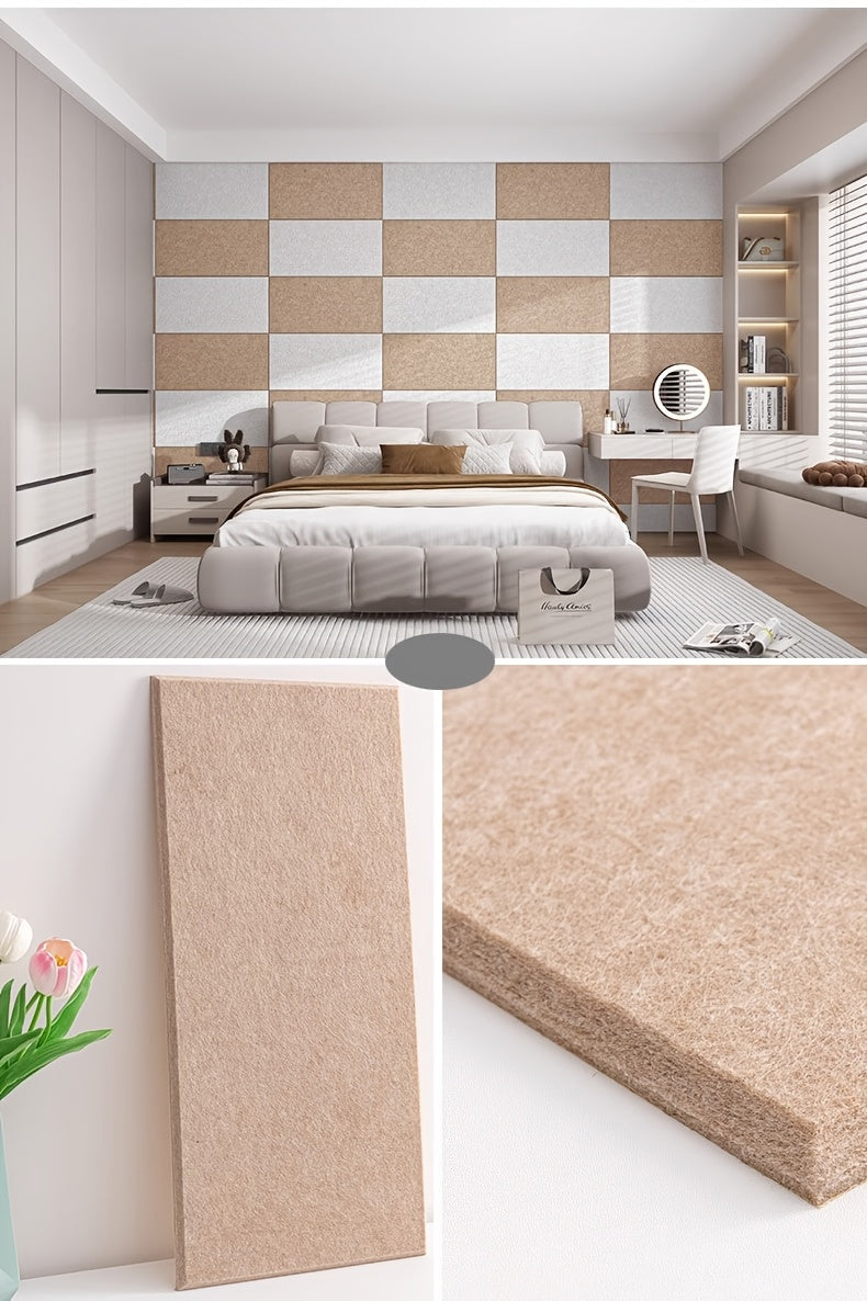Set of 6 High-Density Acoustic Foam Panels Measuring 12X24X0.4 Inches, Available in Blue, Green, Yellow, Brown, And White. These Self-Adhesive Soundproof Wall Tiles Are Perfect for Enhancing The Decor of Homes, Offices
