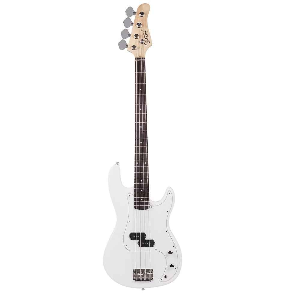 Glarry Electric Bass Guitar Kit, Full Size 4 String Stylish Exquisite Burning Bass, with Wrench Tool, Carrying Bag, Belt, Plectrum, for Beginner, All Experiance Level, Gift for Music Lover, Birthday Gift