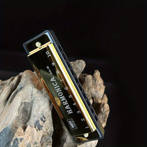 Professional Blues Harmonica 10 Hole C-Key Blues Harmonica, Comes with Hard Box, Suitable As a Gift for Beginners, Students, Adults, And Professionals, Comes with a Sanrio Sticker