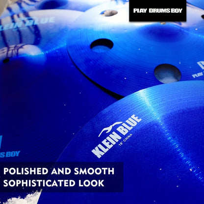 7-Piece Alloy Cymbal Set in Blue, Red or Black for Drum Practice