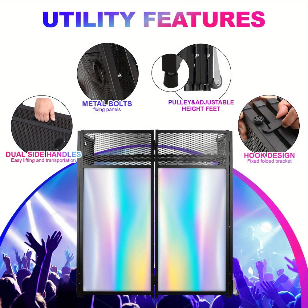 Portable DJ Booth, Portable, 5 inch, Facade for Supporting And Screening Dj Controllers