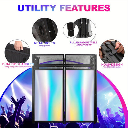 Portable DJ Booth, Portable, 5 inch, Facade for Supporting And Screening Dj Controllers