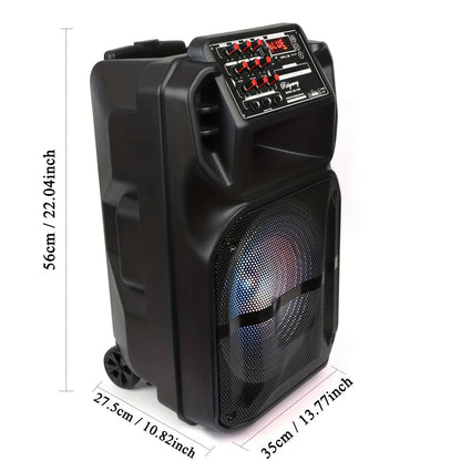 [Portable Wireless Speaker] 5000W Portable Wireless Speaker With 12" Subwoofer Deep Bass PA System, Outdoor/Indoor Big Support FM Radio TF Card LED Lights MP3 Player Party For Holiday Home Camping Event