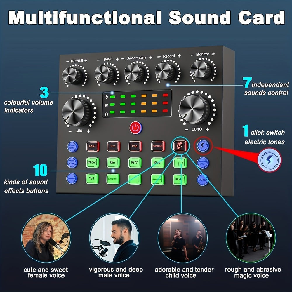USB Audio Interface, V8S kit, USB, Condenser, Podcast, Equipment for Recording