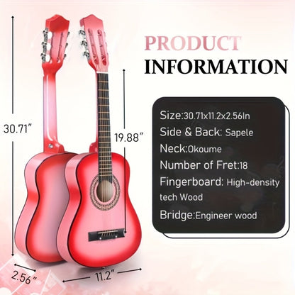 Acoustic Guitar, Light Sky Blue, 30 inch, Glarry, 30-Inch, Size for Lessons and Practice