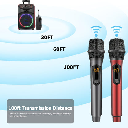 Professional Handheld Wireless Microphone System Featuring a Rechargeable Dynamic Mic, with Both 1/4'' And 1/8'' Outputs, Designed for Easy Plug-And-Play Use, Ideal for Karaoke And Weddings