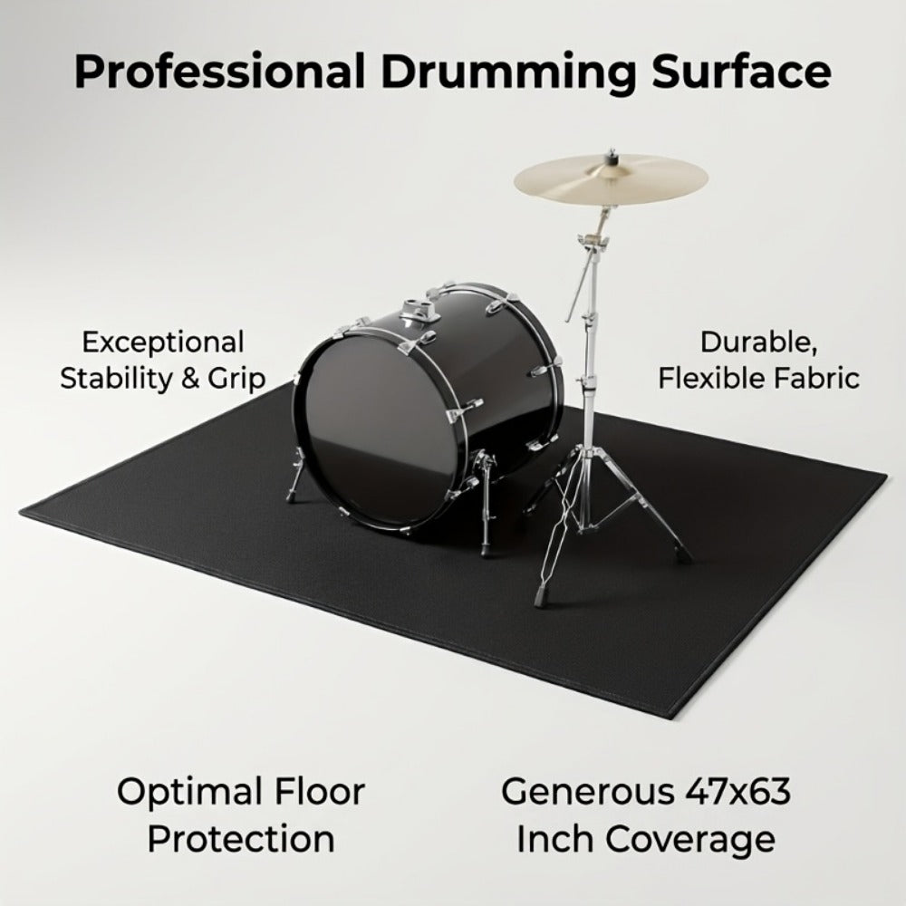 Non-Slip Drum Mat, 47 x 63-Inch Floor Pad for Acoustic and Electronic Kits