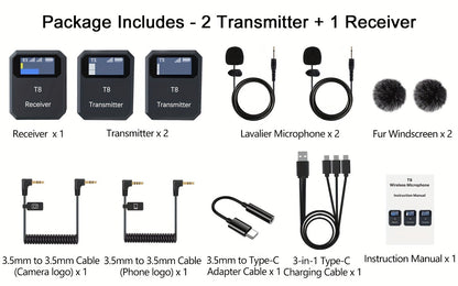 Recording Microphone, Wireless, 2.4 GHz Wireless, 2.4GHz for Recording and Streaming