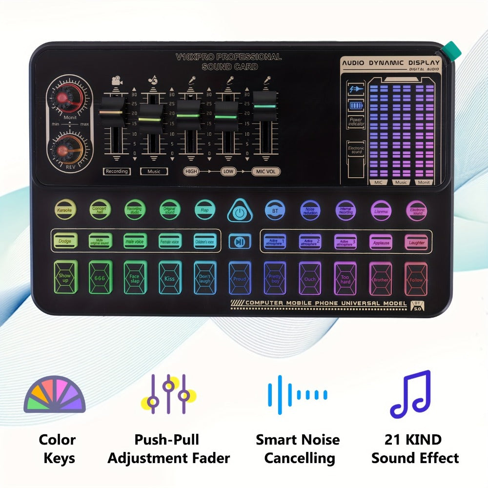 USB Audio Interface, V8K + BM800, USB-C, USB, Podcast, Equipment, Bundle for Recording