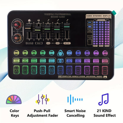 USB Audio Interface, V8K + BM800, USB-C, USB, Podcast, Equipment, Bundle for Recording
