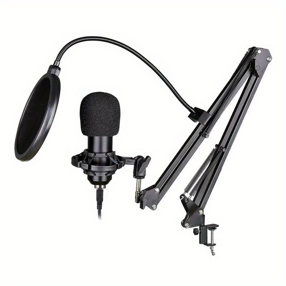 USB Audio Interface, 5Mm, USB, Adjustable, Condenser, Microphone for Recording