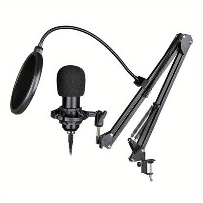 USB Audio Interface, 5Mm, USB, Adjustable, Condenser, Microphone for Recording