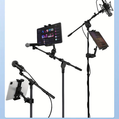 Microphone Stand Tablet Holder for 4.7 to 13.5-Inch Phones and Tablets
