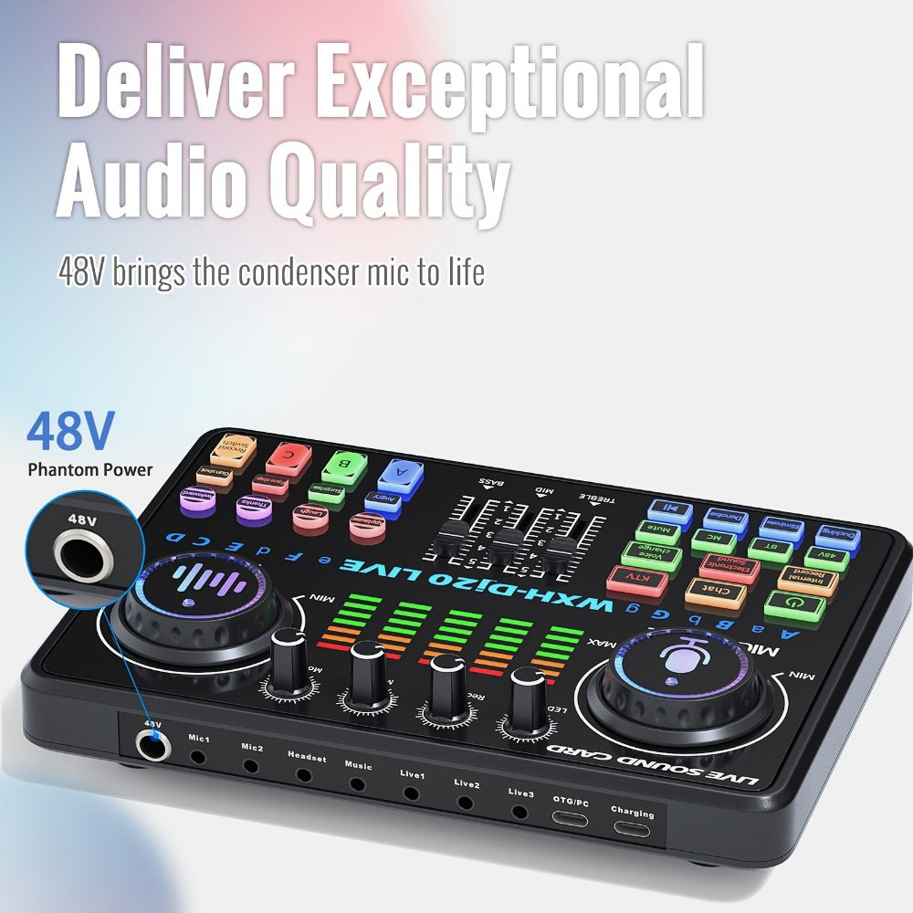 USB Audio Interface, Bluetooth, Wireless, Podcast, Equipment for Recording and Streaming
