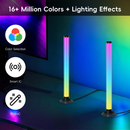 RGB Monitor Light Bars, 2-Piece USB Backlight Set with App and Remote Control