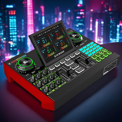 G10 Professional Podcast Influencer KOL Singing Gaming DJ Mixing Station Controller Equipment Studio Professional Recording Electronic Music Mixer Power Karaoke Machine Available Dynamic Condenser Wireless Microphone Portable Microfono