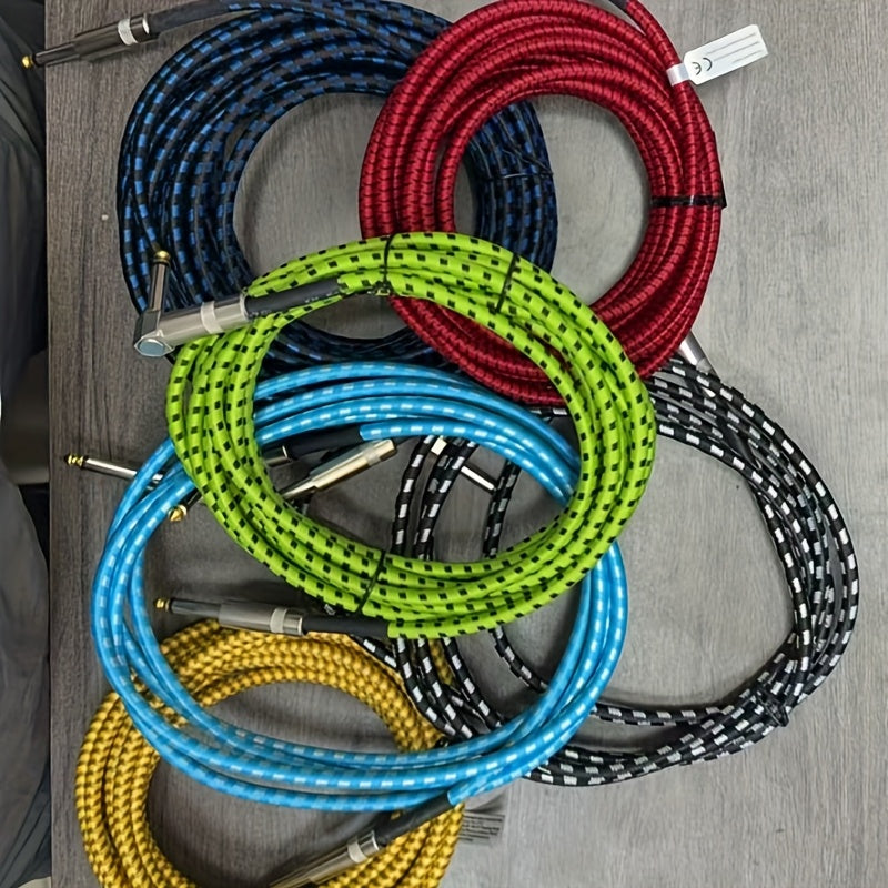 [Guitar Cables Multicolor] 6pcs Guitar Instrument Cables, 3/10Ft Bass Accessory Cables, Copper Amplifier Cables, Suitable for Bass And Electric Guitar Keyboard Effects Microphone, Multicolor