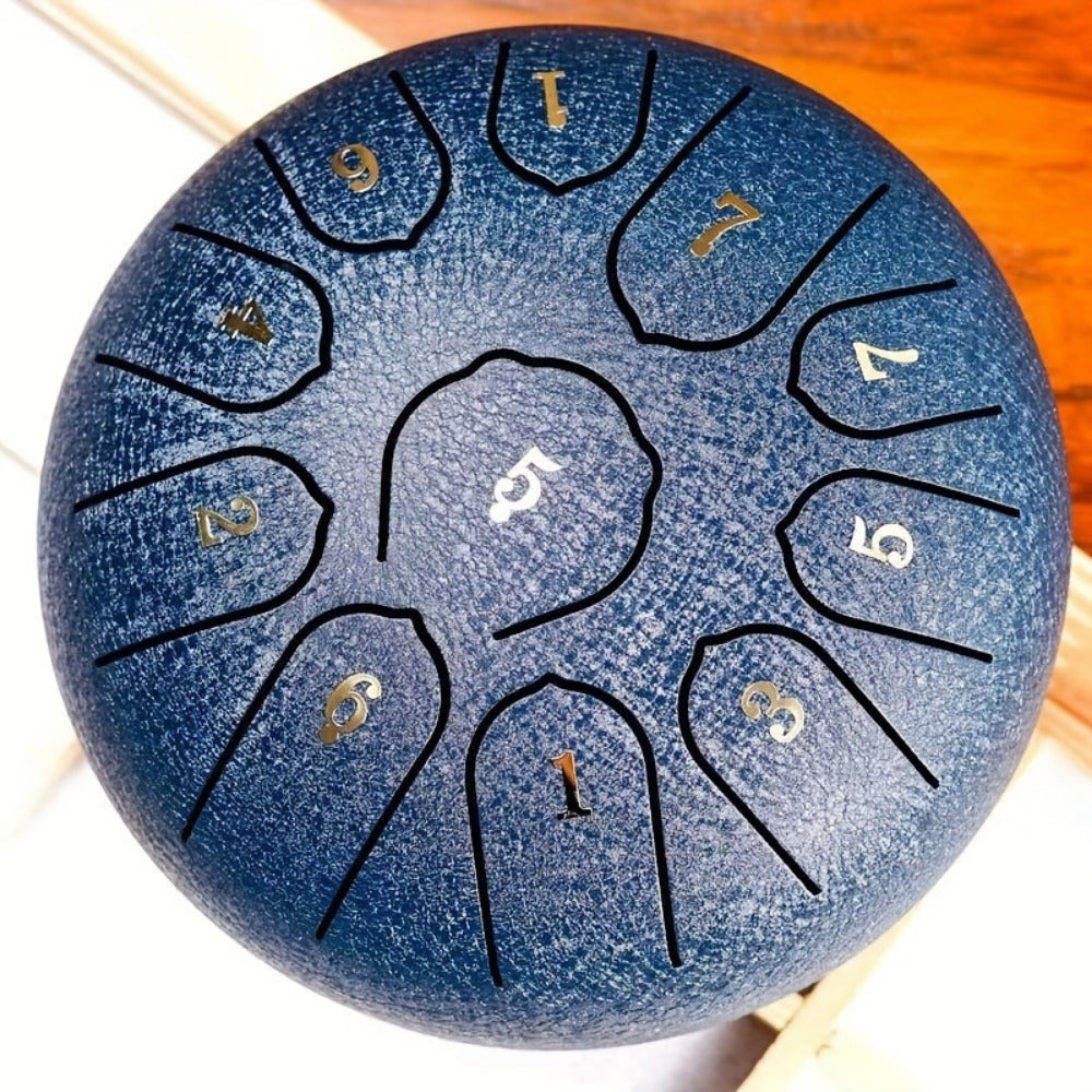 Steel Tongue Drum, 6-Inch 11-Tone Set with Tote, Mallets and Finger Cots