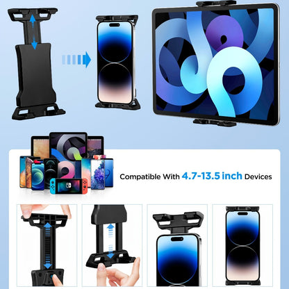 Microphone Stand Tablet Holder for 4.7 to 13.5-Inch Phones and Tablets